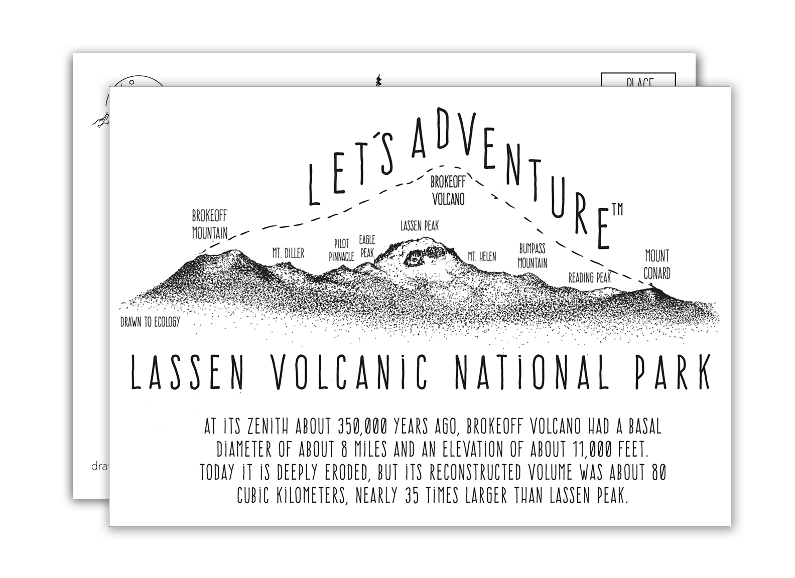 'Let's Adventure' Lassen Volcanic National Park Postcard