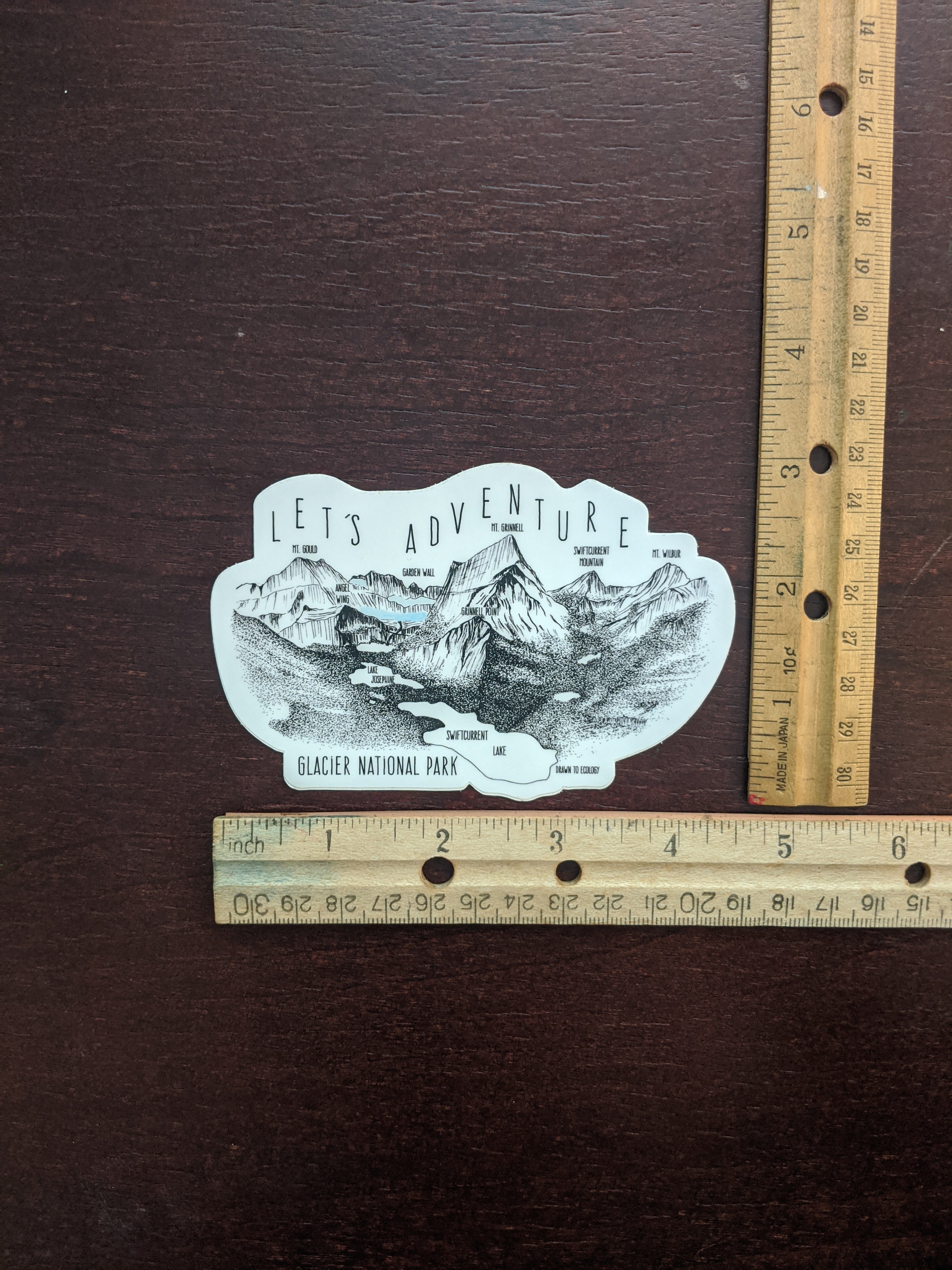 Let's Adventure Mt. Grinnell Glacier National Park Sticker
