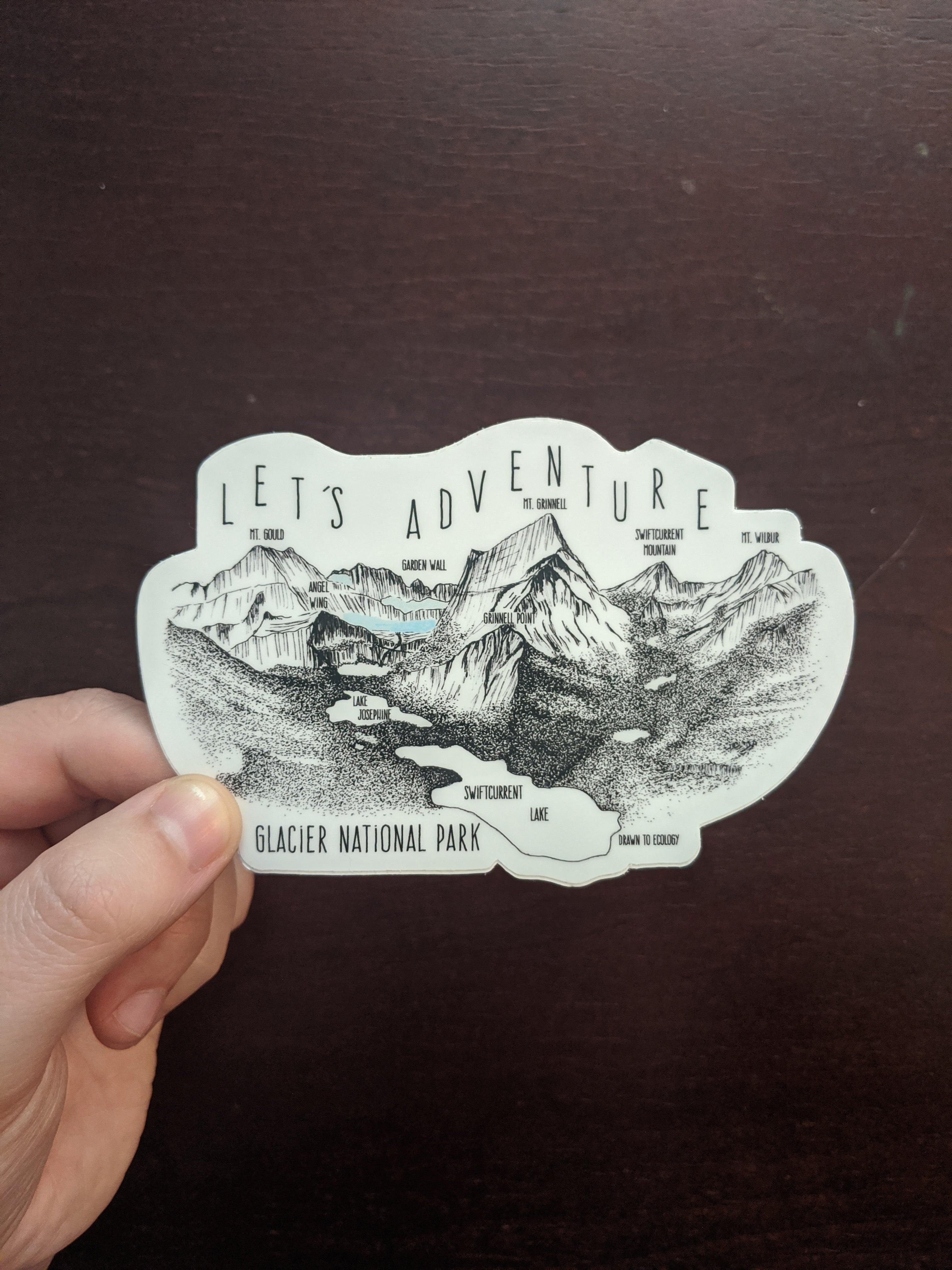 Let's Adventure Mt. Grinnell Glacier National Park Sticker