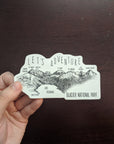 Let's Adventure Lake McDonald Glacier National Park Sticker