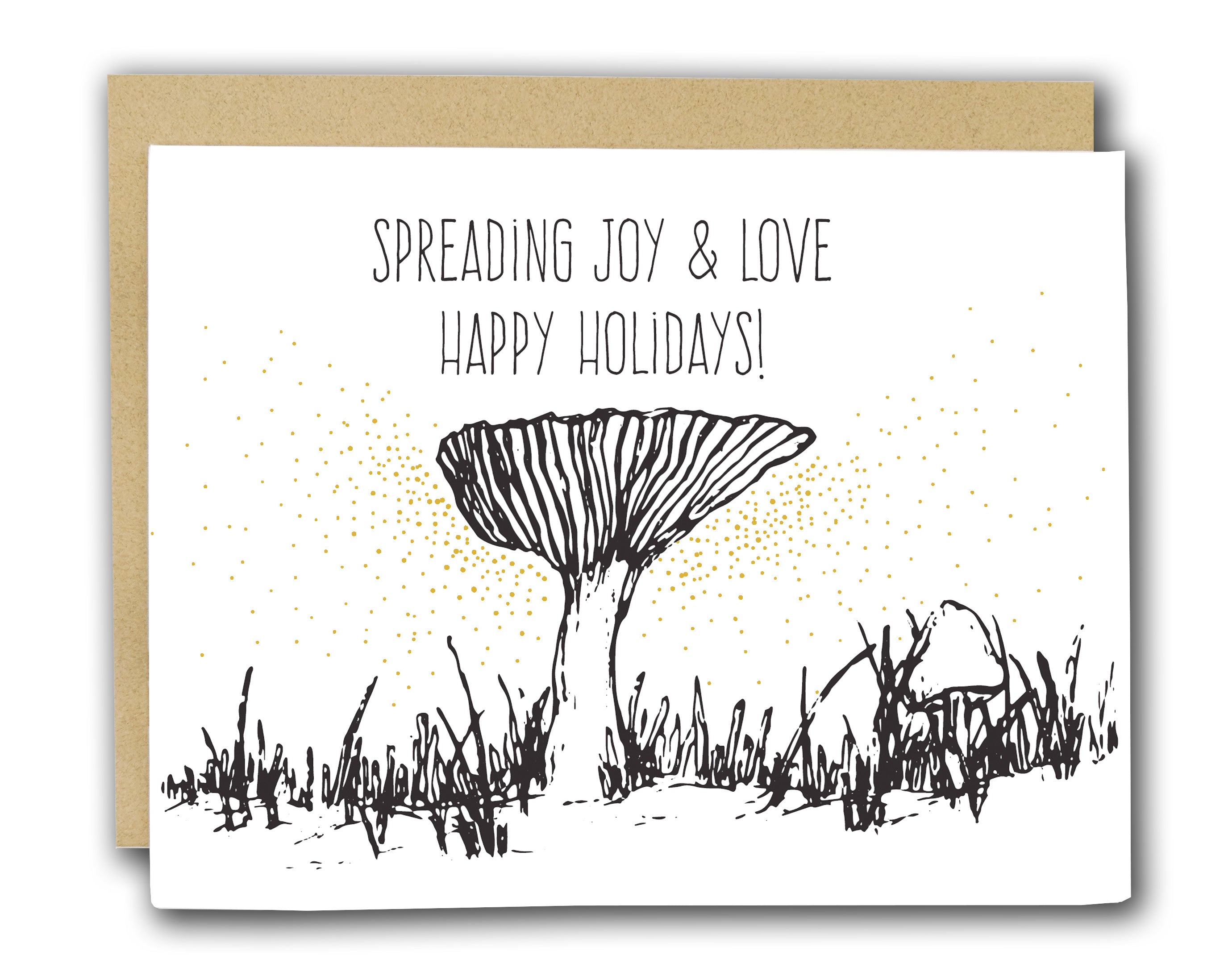 Spreading Joy and Love Happy Holidays Letterpress Card