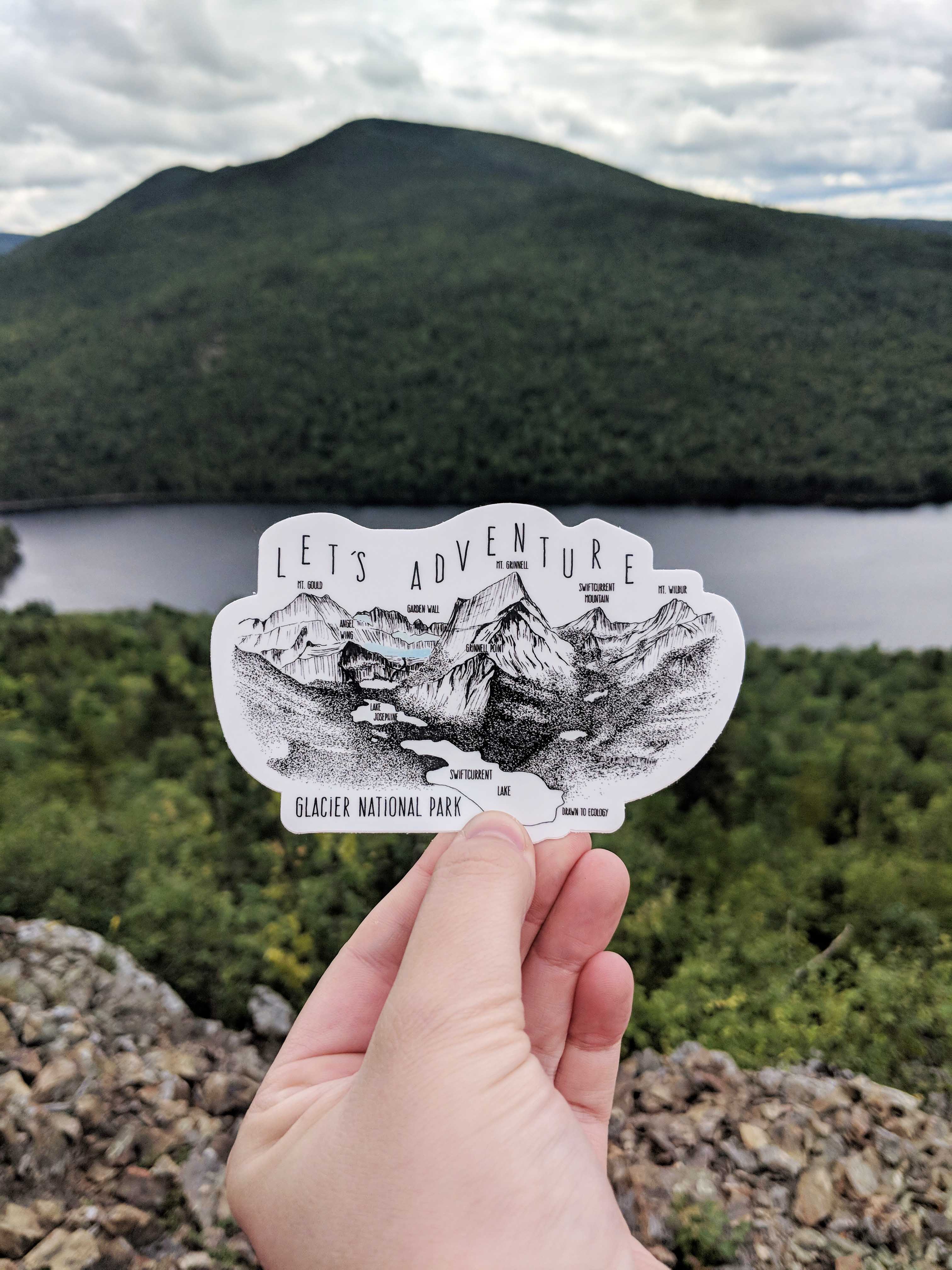 Let's Adventure Mt. Grinnell Glacier National Park Sticker