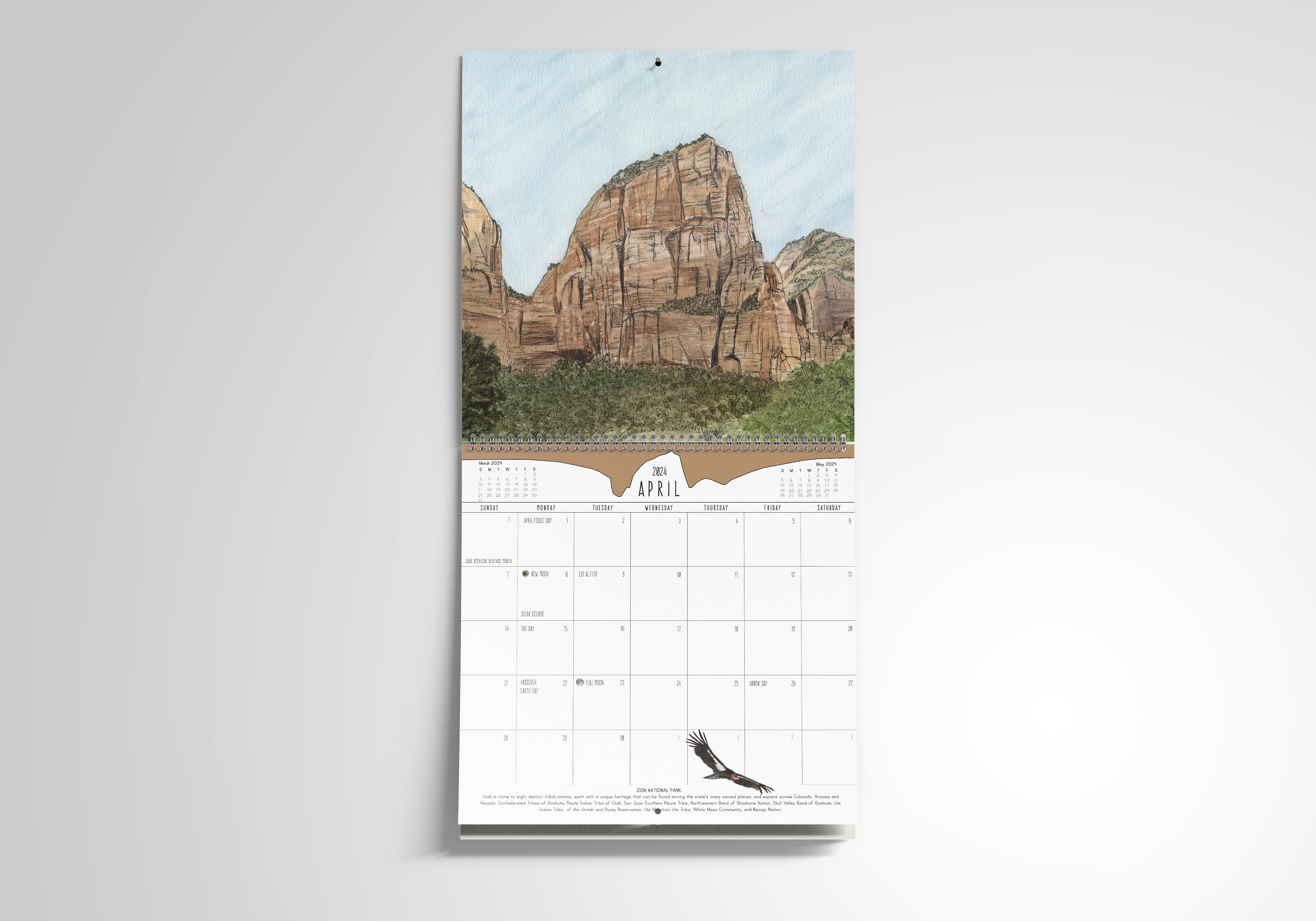 2024 National Park Wall Calendar