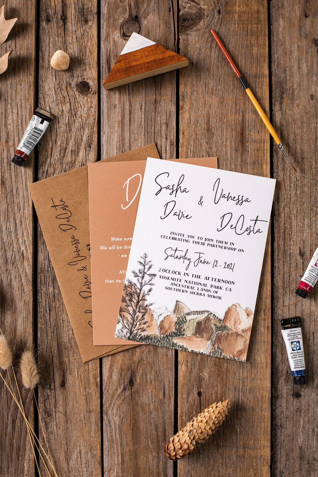 Yosemite Semi-Custom Wedding and Elopement  Invitation 