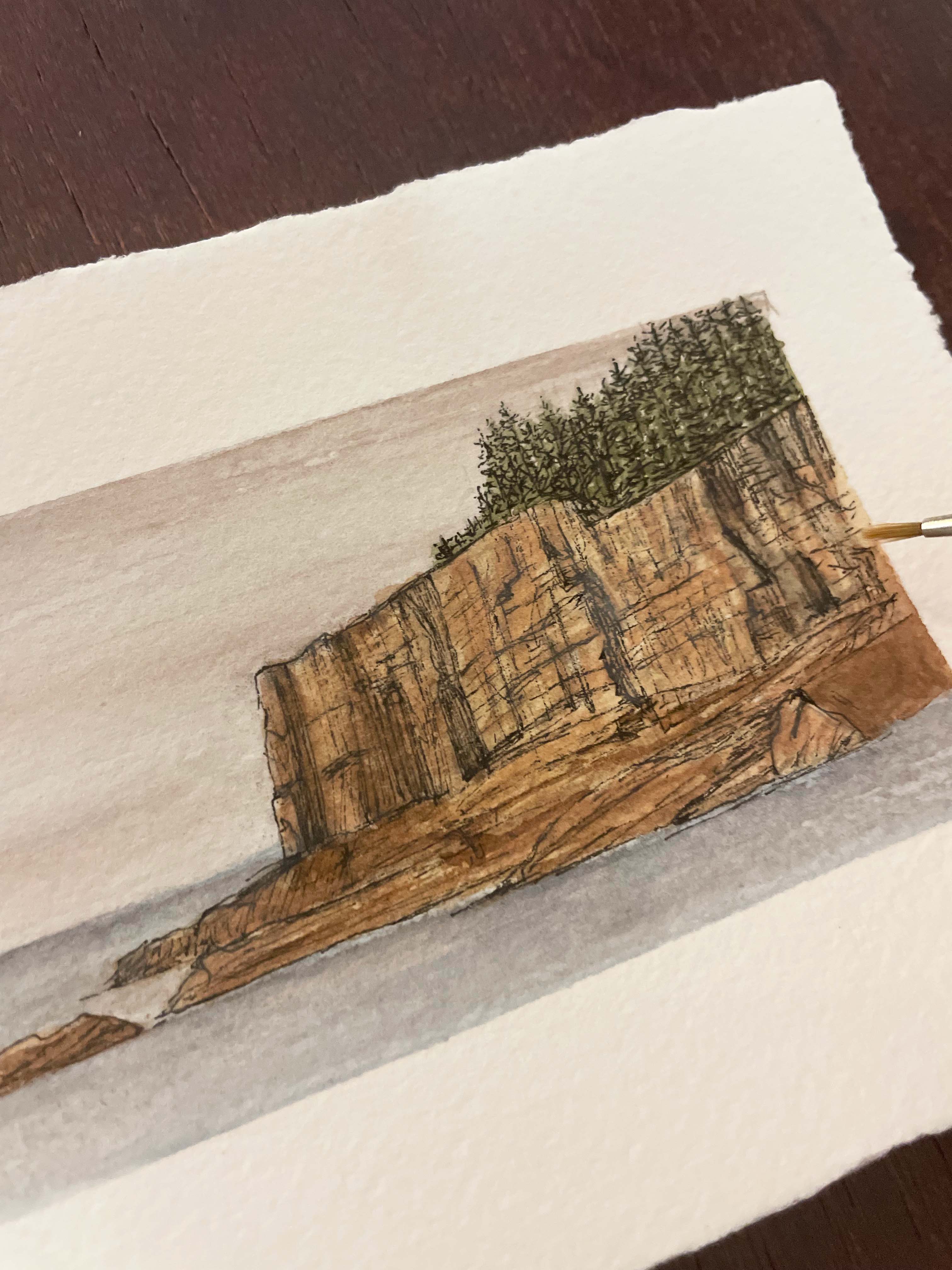 Acadia National Park Mini Watercolor Original