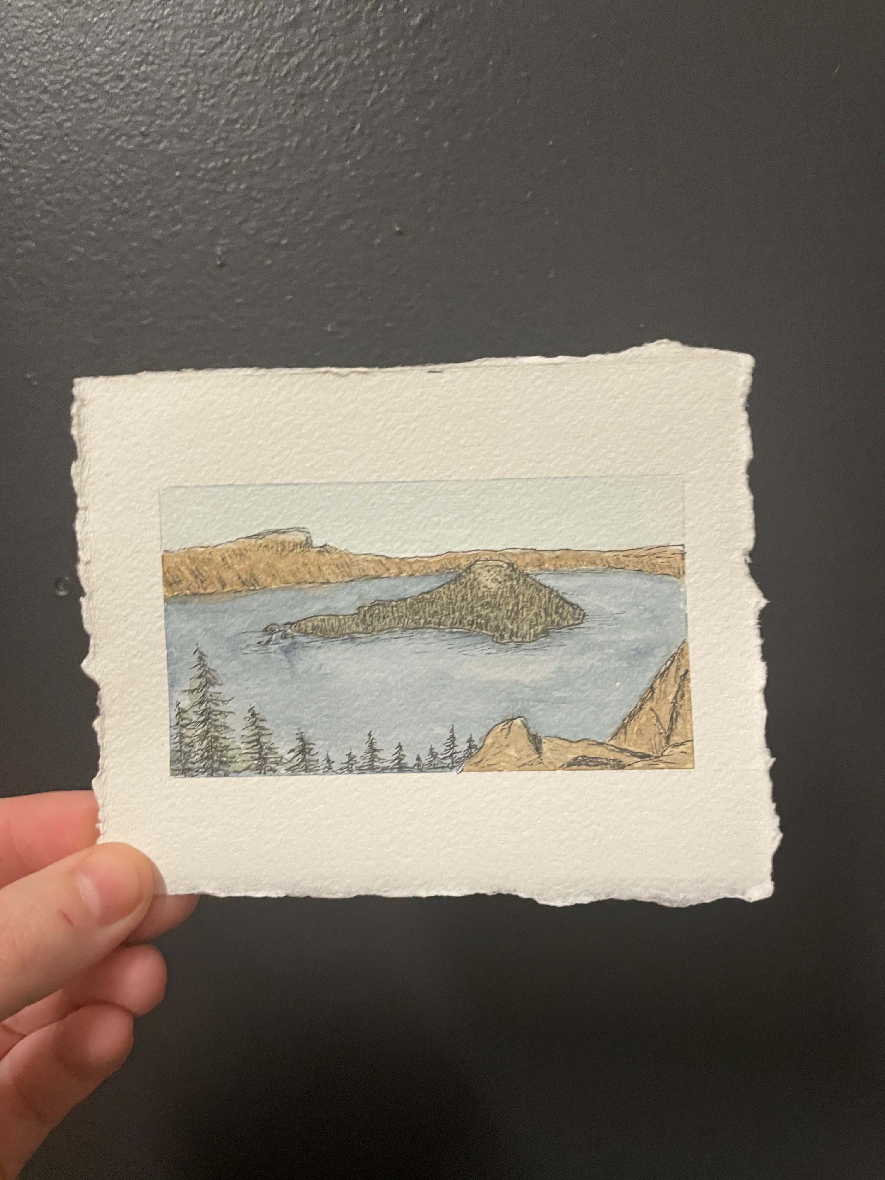 Crater Lake National Park Mini Watercolor Original