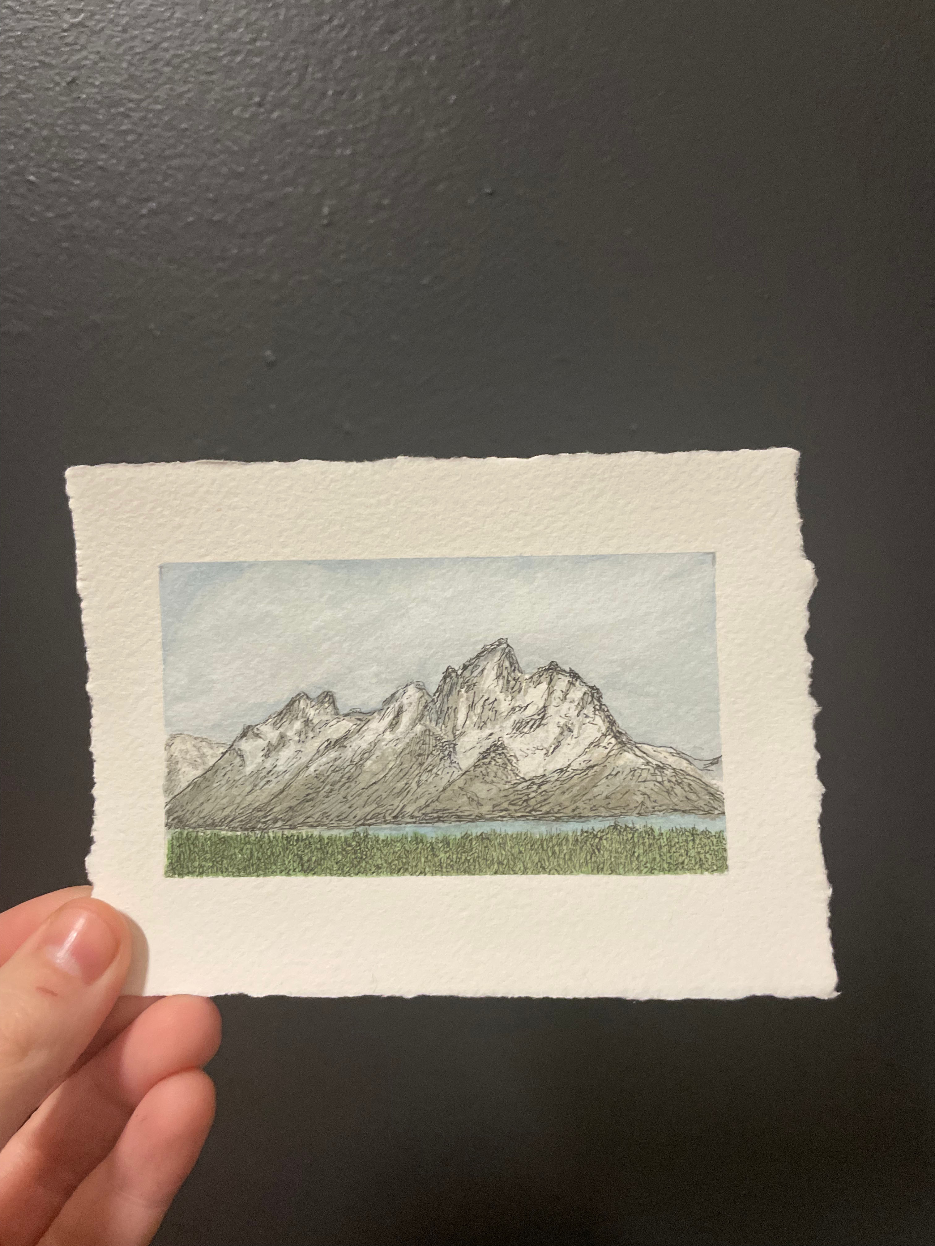 Grand Teton National Park Mini Watercolor Original