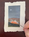 Hawaii Volcanoes National Park Mini Watercolor Original