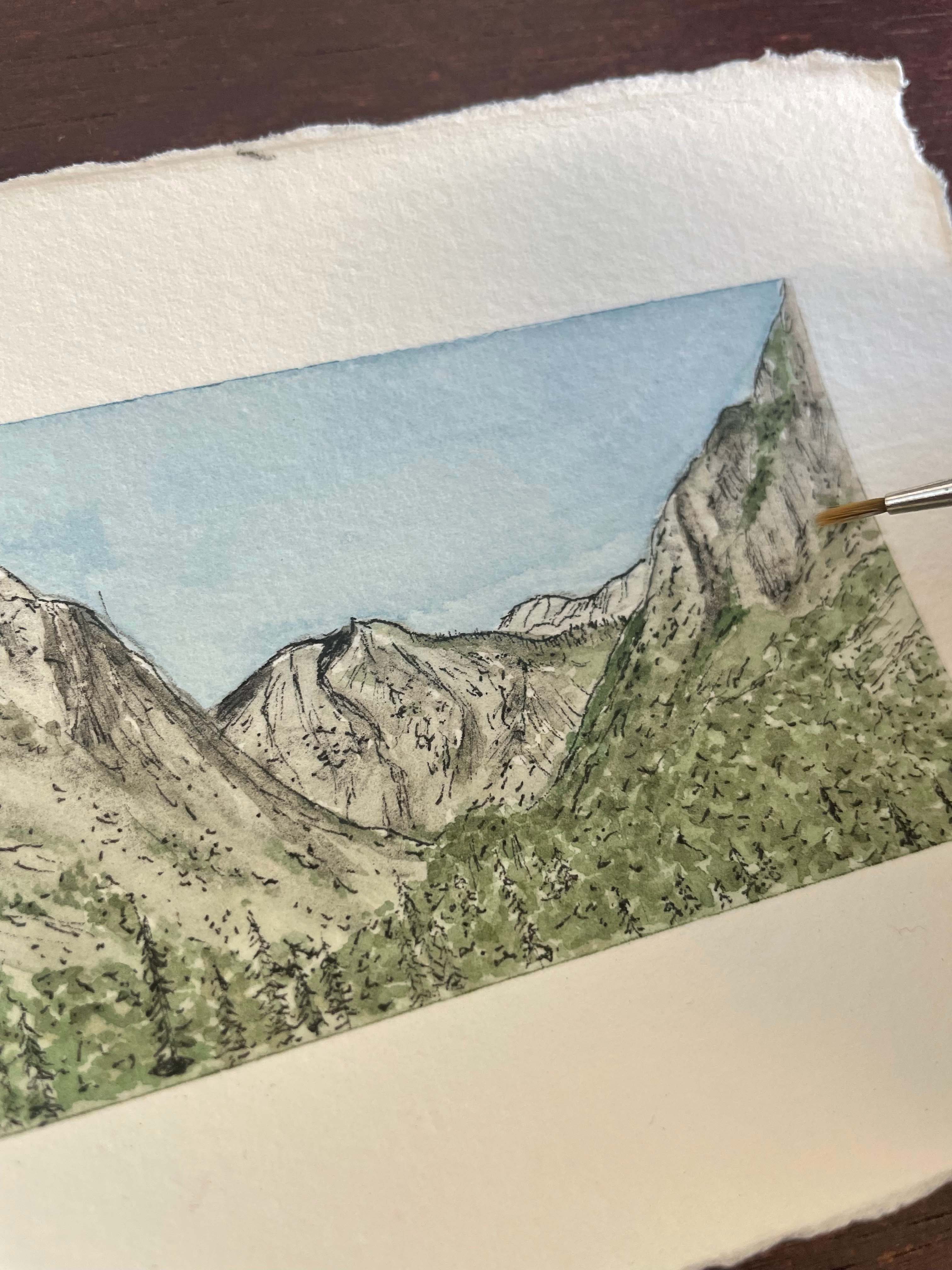 Kings Canyon National Park Mini Watercolor Original