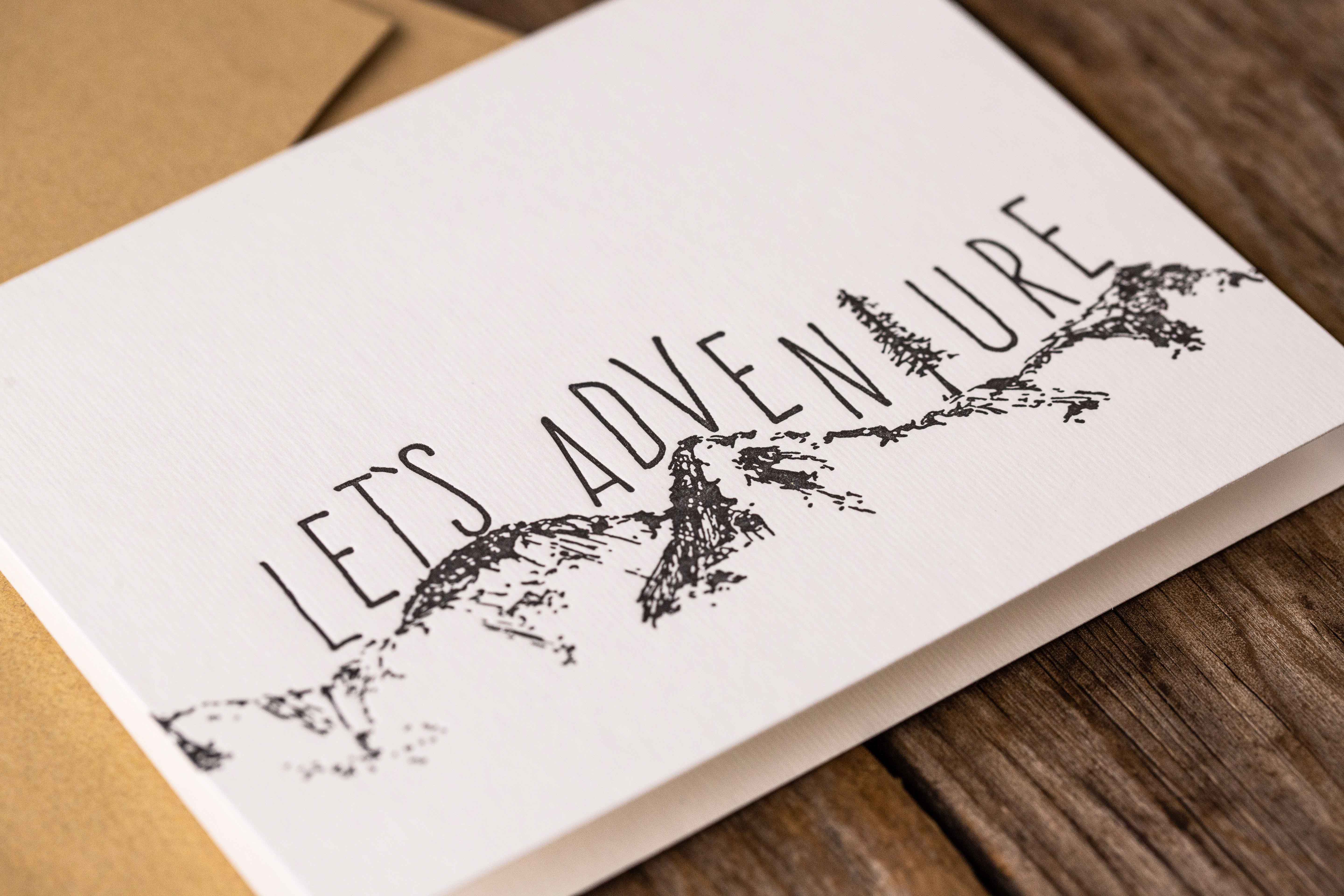 Let&#39;s Adventure Letterpress Card