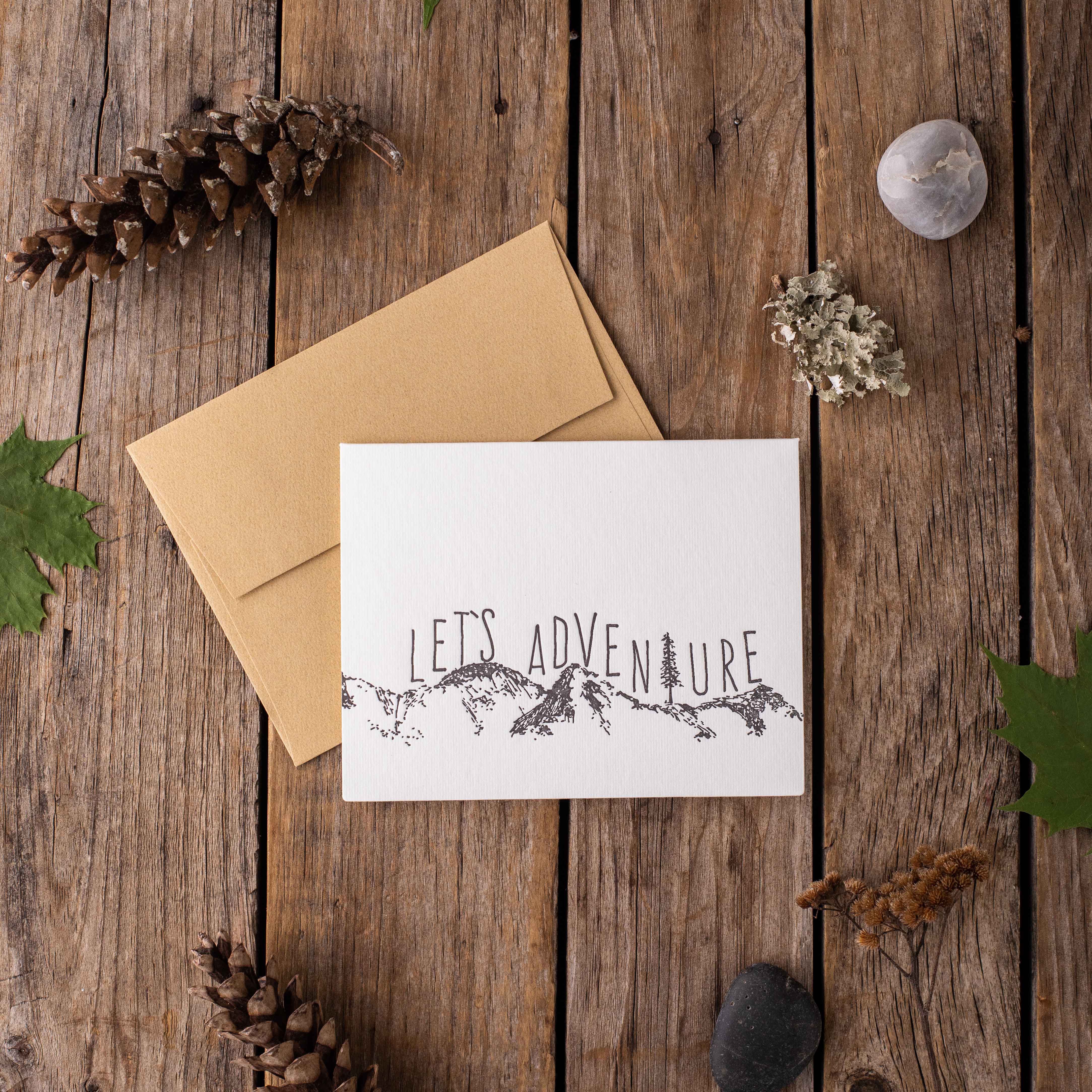 Let&#39;s Adventure Letterpress Card