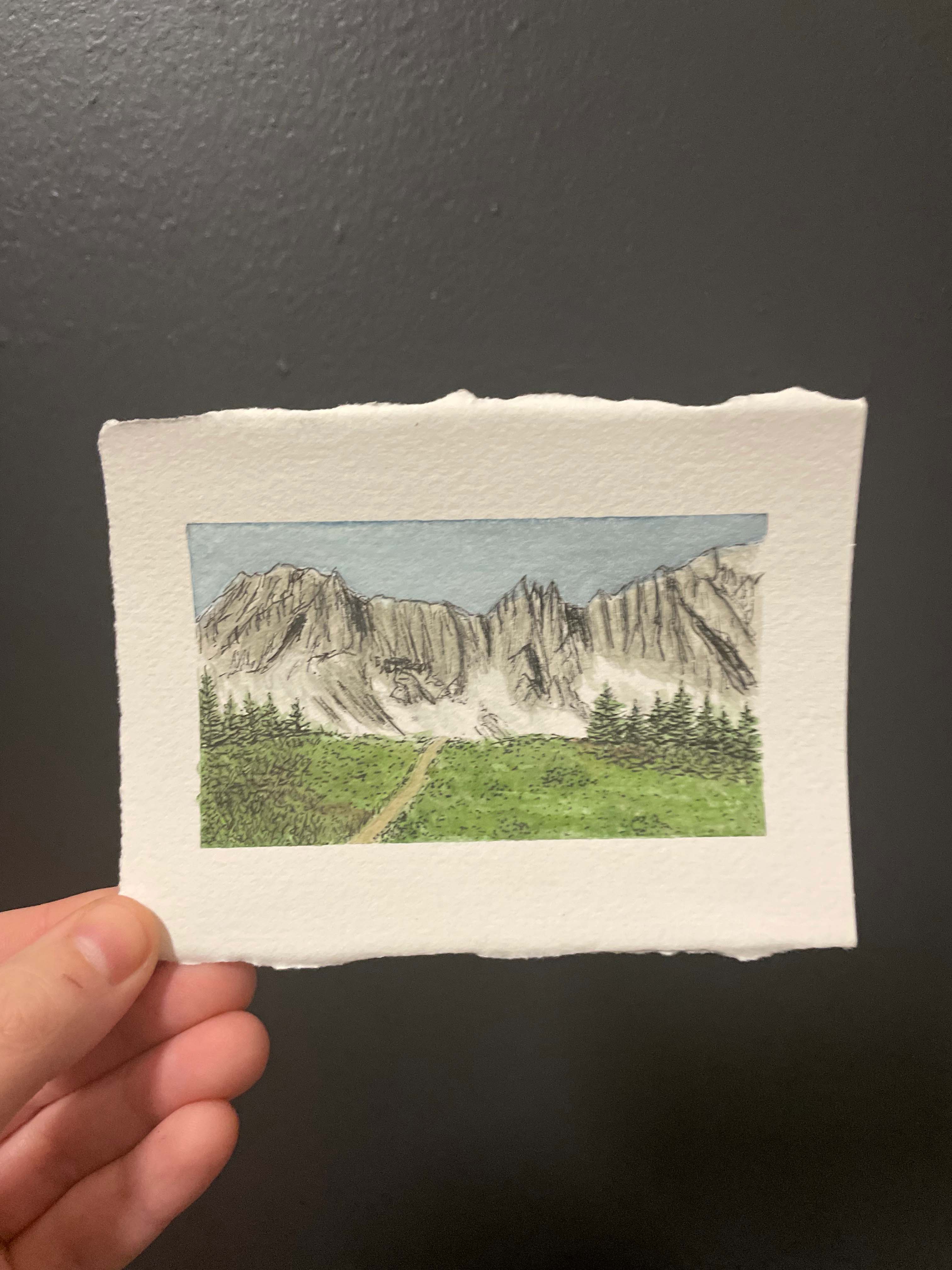 North Cascades National Park Mini Watercolor Original