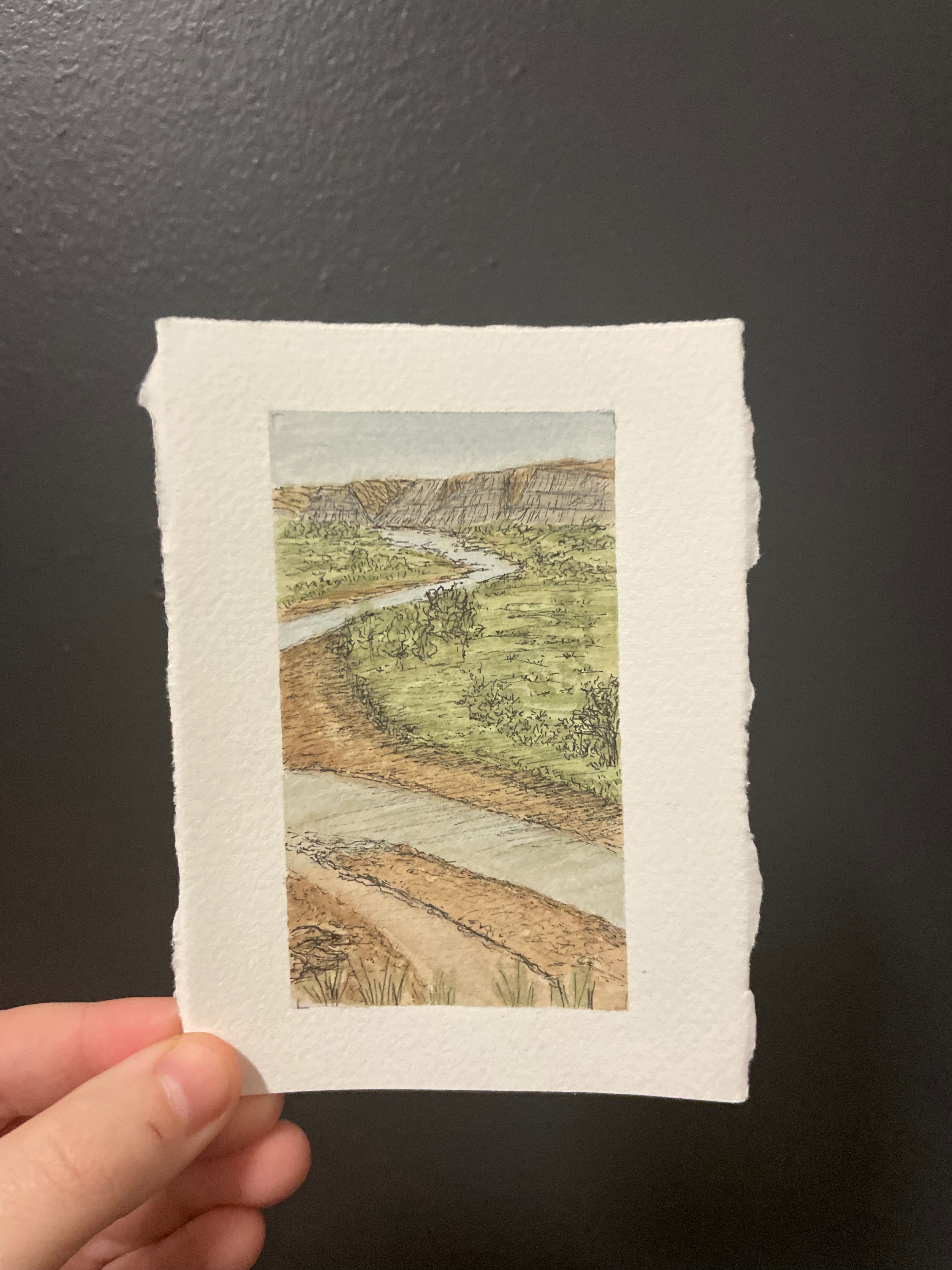Theodore Roosevelt National Park Mini Watercolor Original