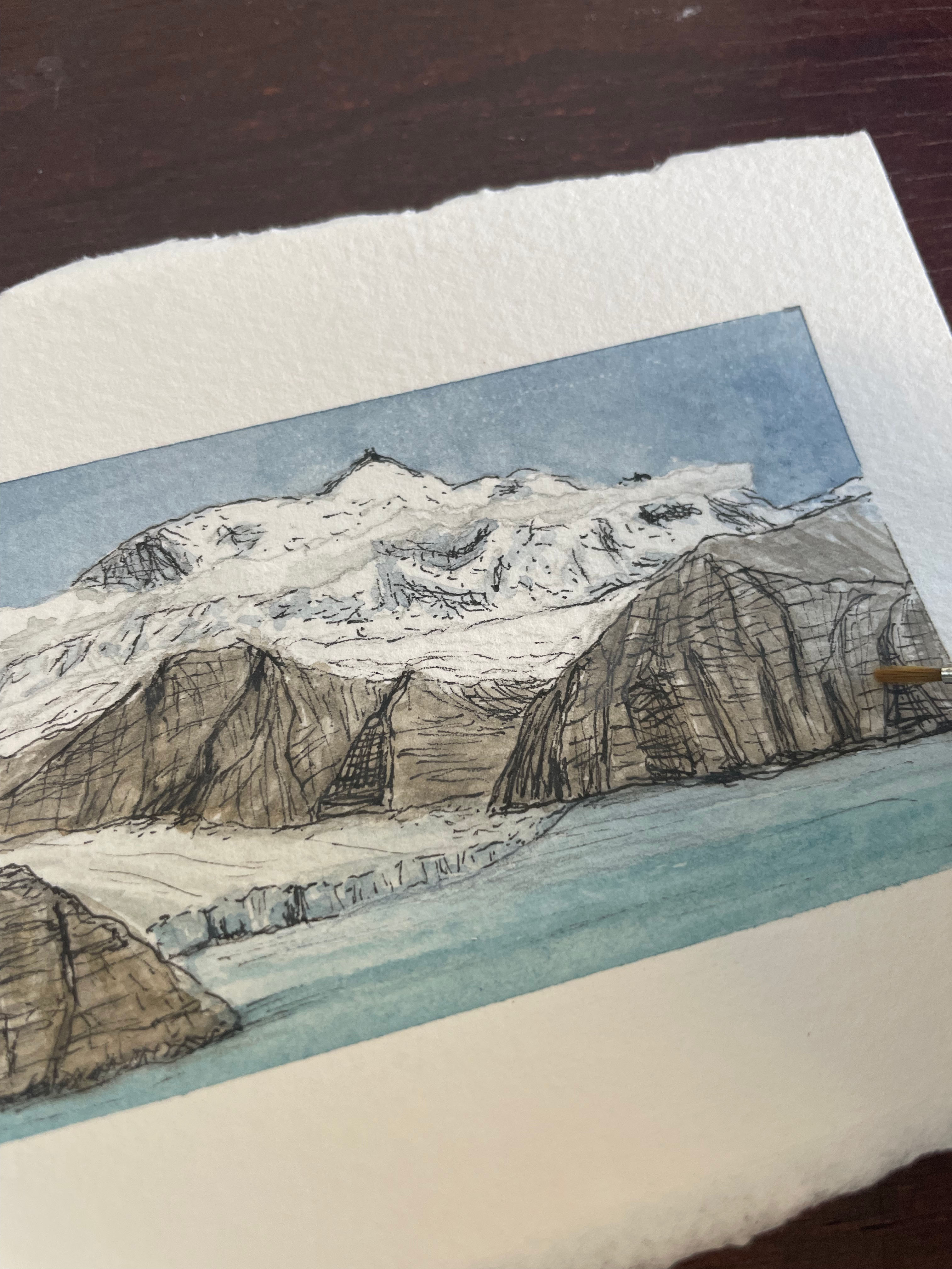 Wrangell-St. Elias National Park &amp; Preserve Mini Watercolor Original