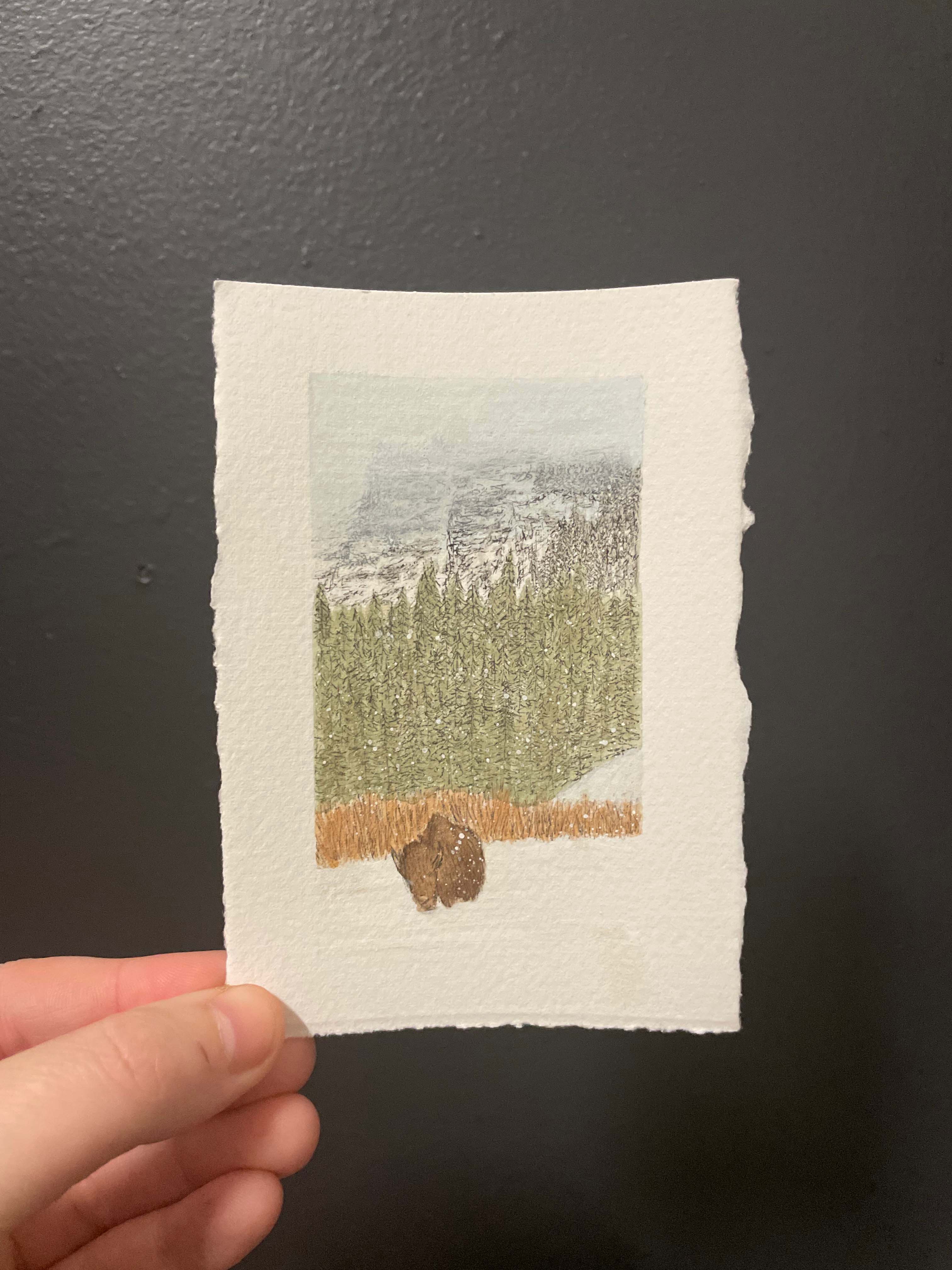 Yellowstone National Park Mini Watercolor Original
