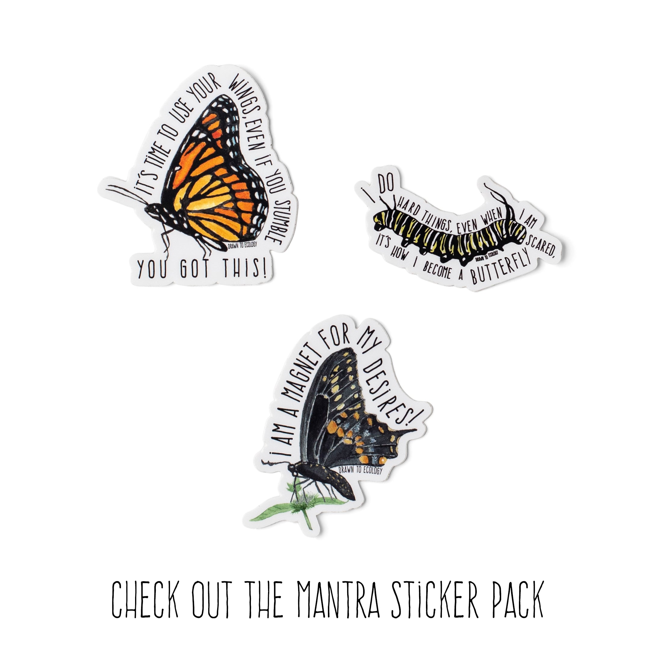 Caterpillar Mantra Sticker