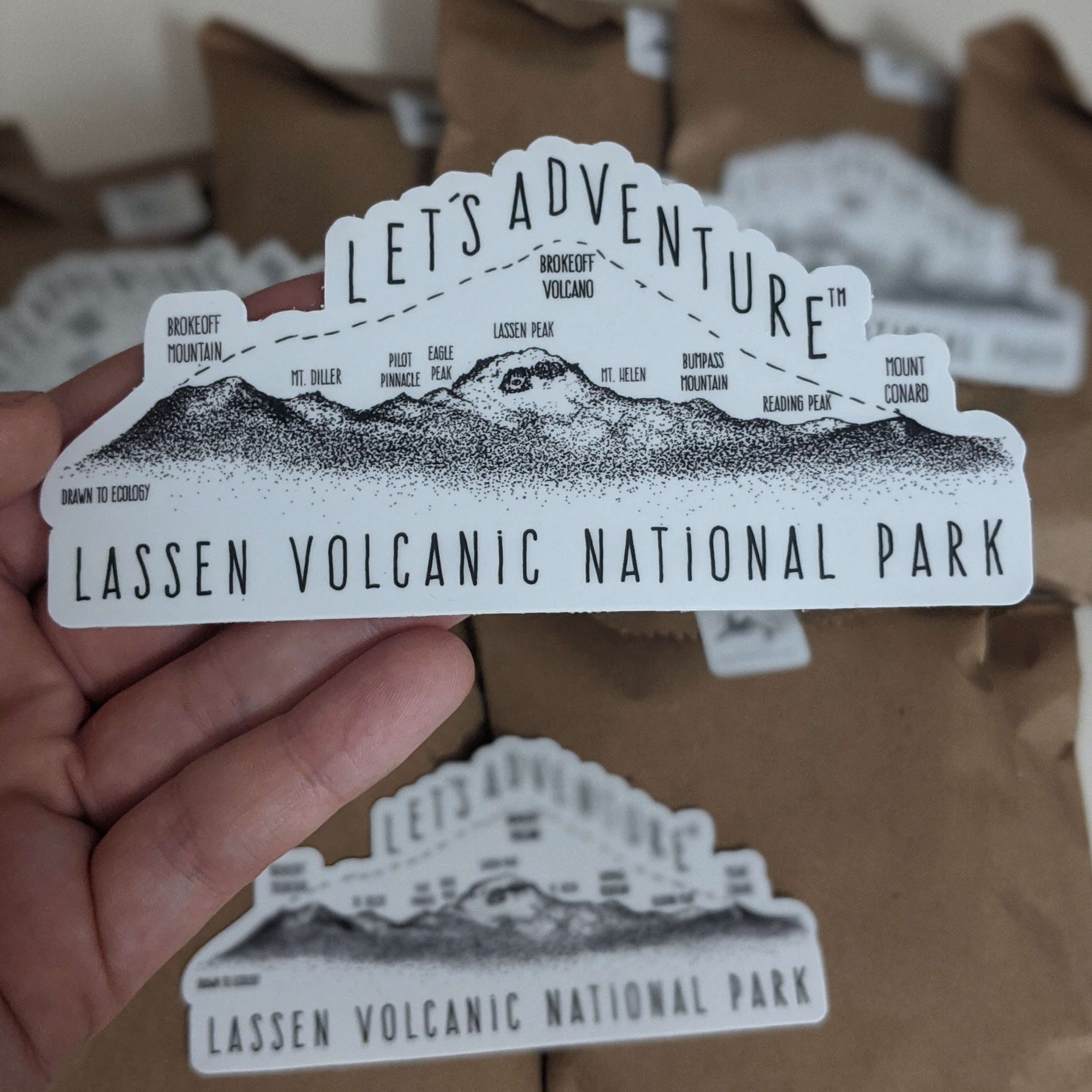 &#39;Let&#39;s Adventure&#39; Lassen Volcanic National Park Sticker