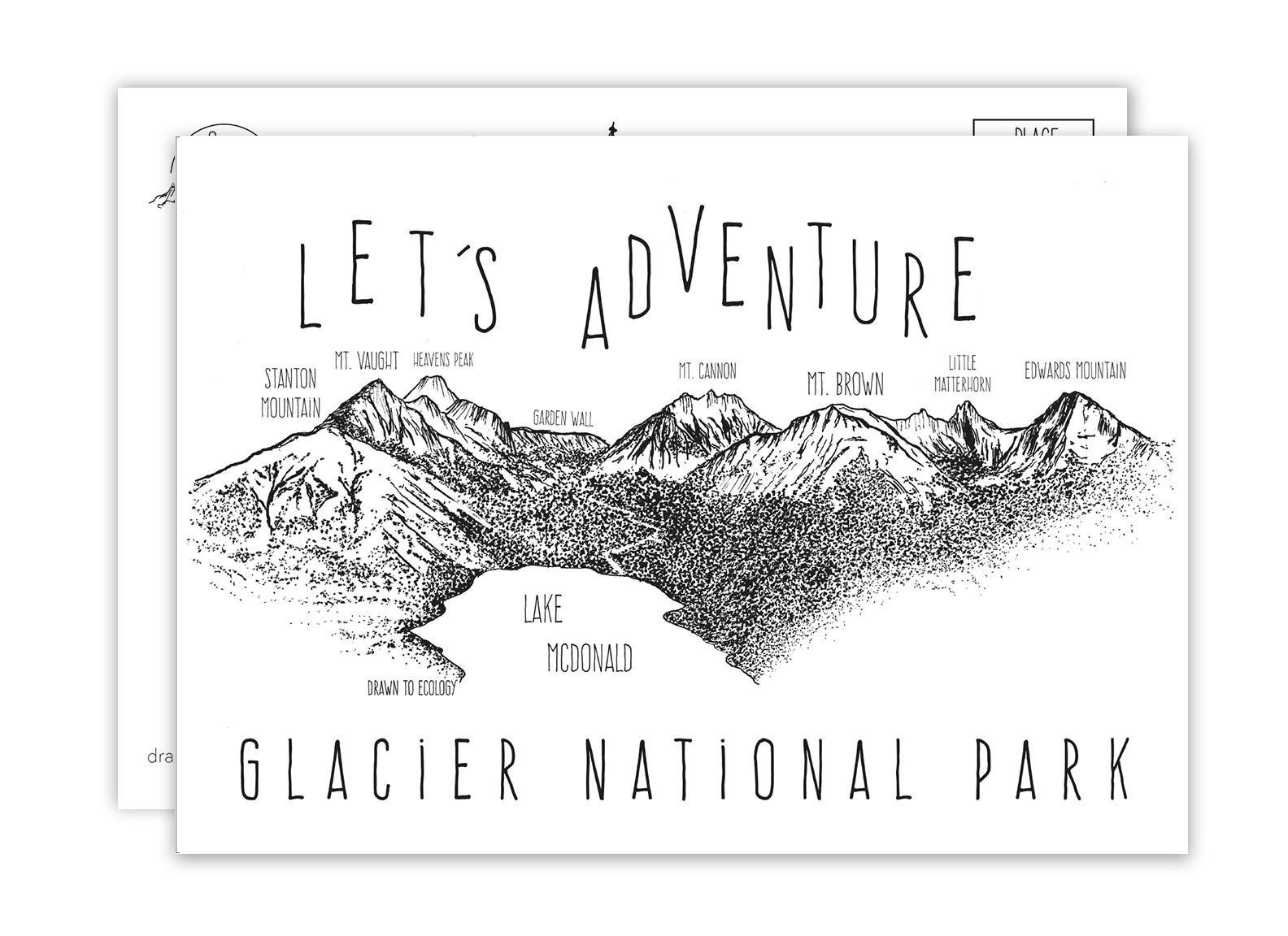 &#39;Let&#39;s Adventure&#39; Lake McDonald Glacier National Park Postcard