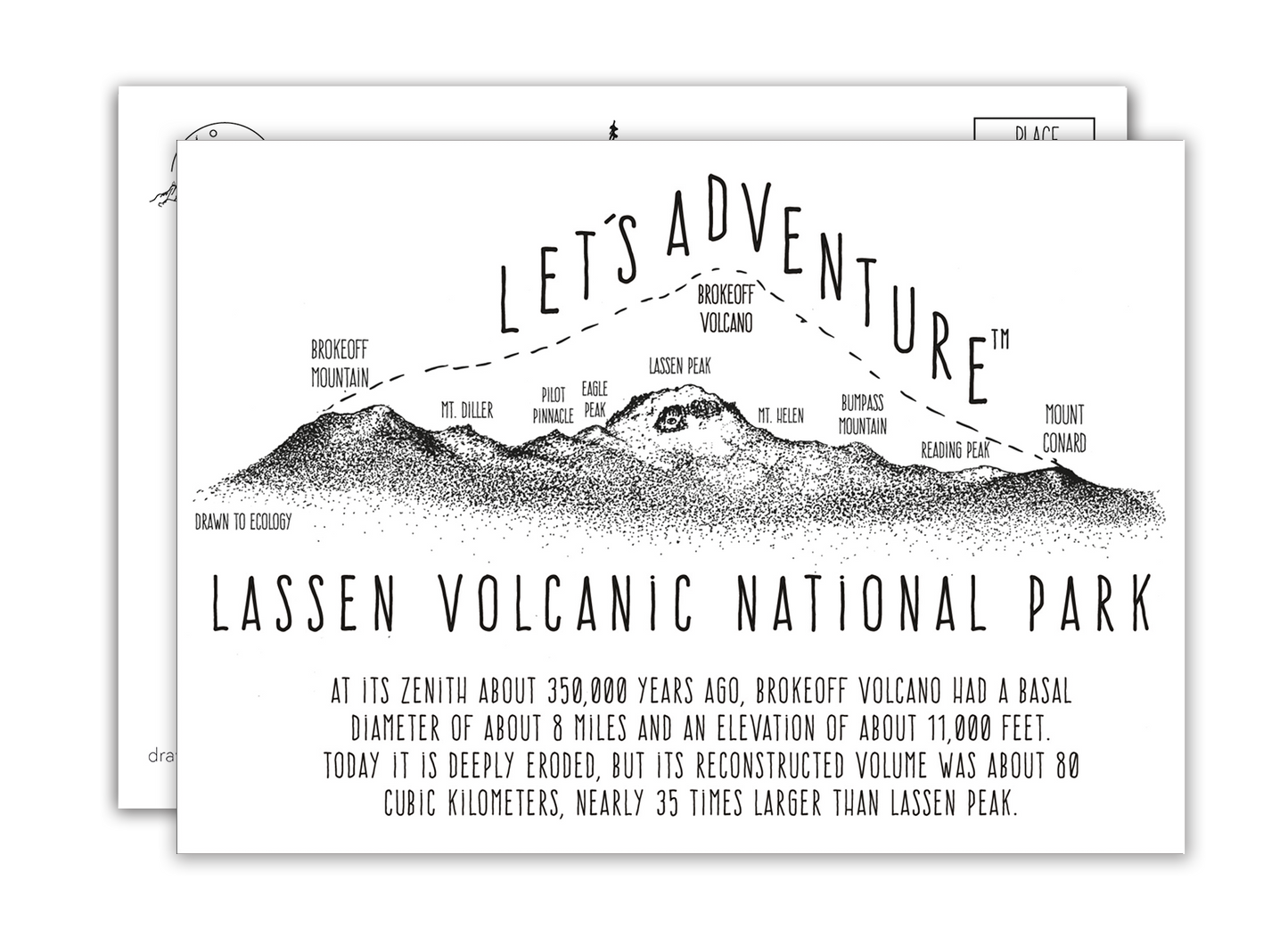 'Let's Adventure' Lassen Volcanic National Park Postcard