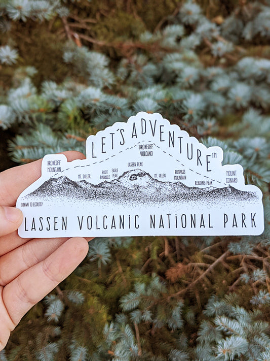 'Let's Adventure' Lassen Volcanic National Park Sticker
