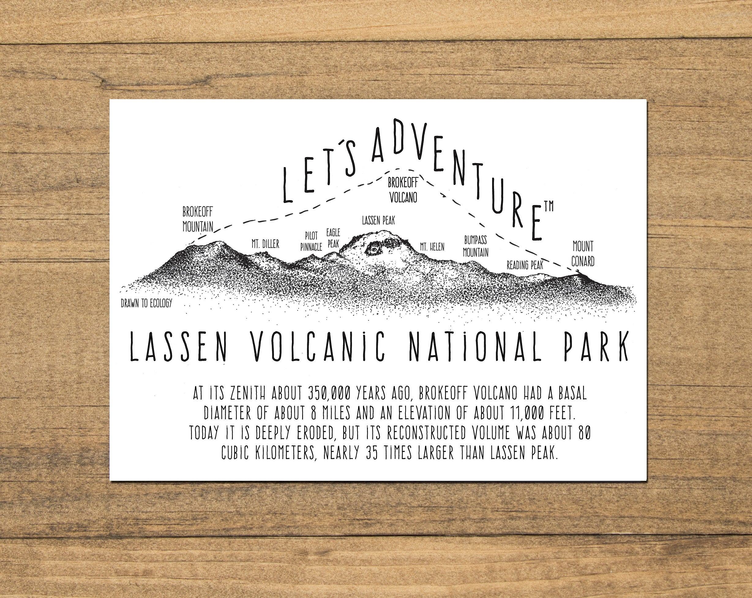 &#39;Let&#39;s Adventure&#39; Lassen Volcanic National Park Postcard