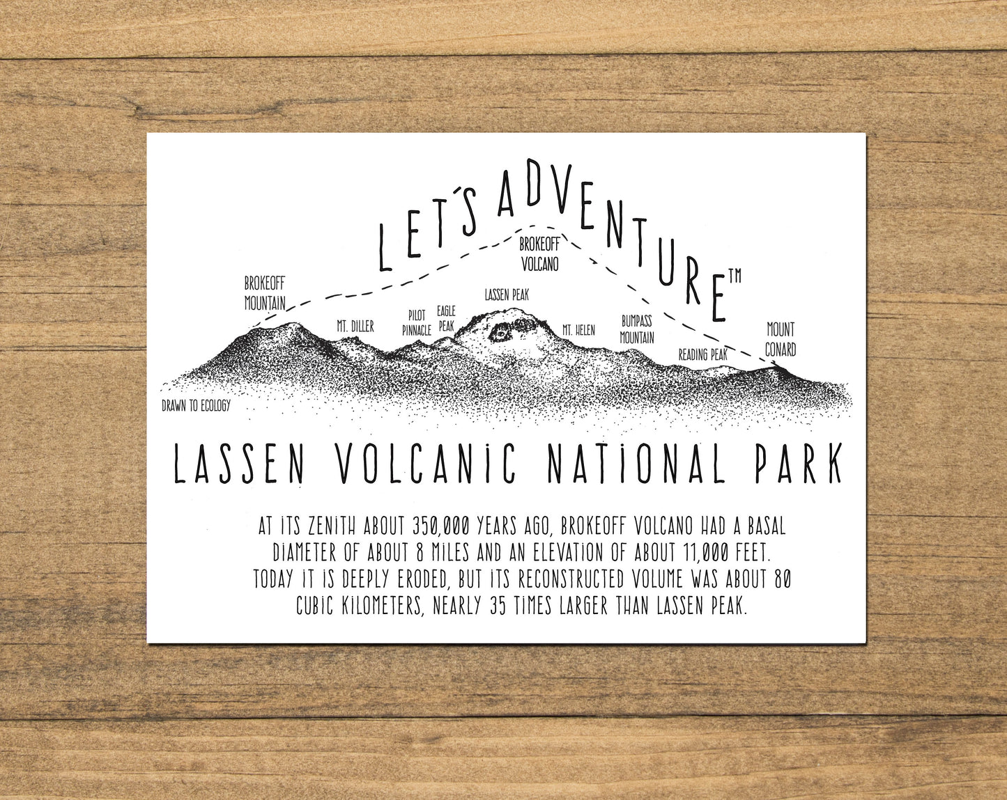 'Let's Adventure' Lassen Volcanic National Park Postcard
