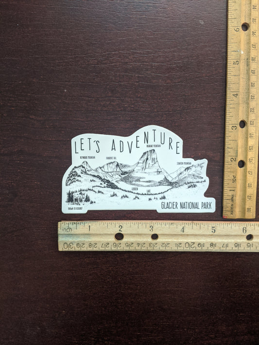 Let's Adventure Hidden Lake Glacier National Park Sticker