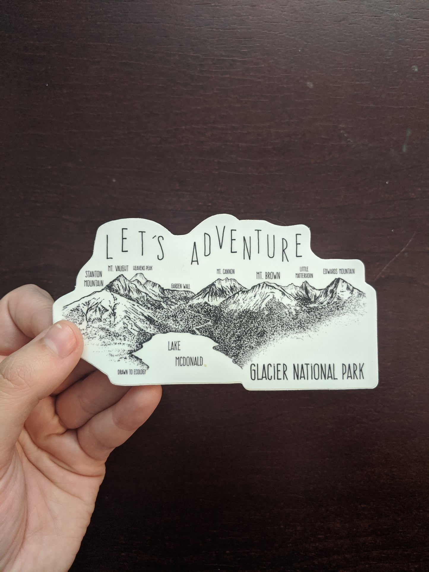 Let's Adventure Lake McDonald Glacier National Park Sticker