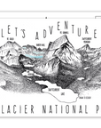 'Let's Adventure' Grinnell Point Glacier National Park Postcard