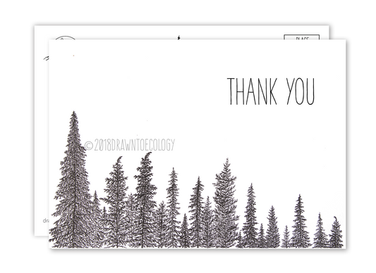 Thank you Trees Postcard